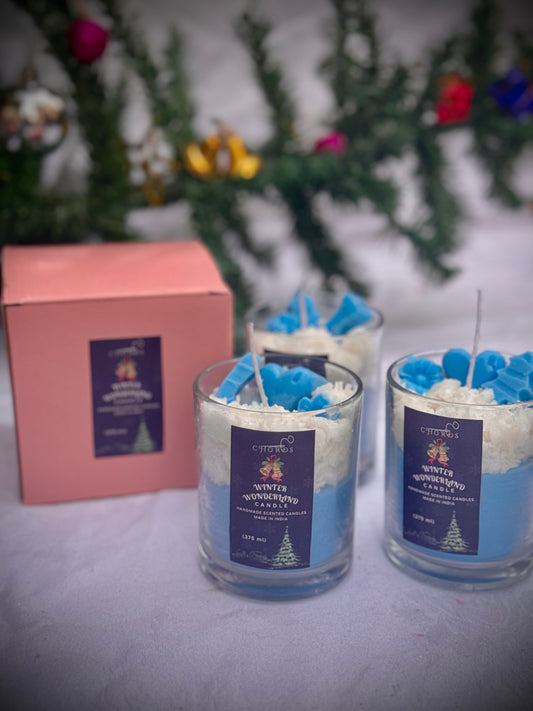 Candy Cane Frost Glass Candle