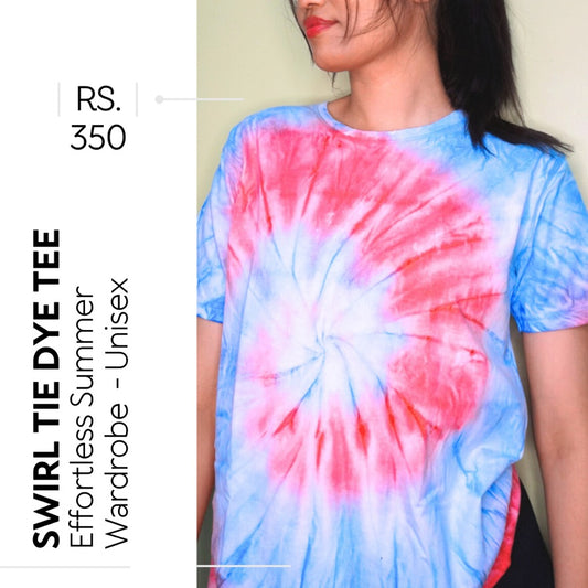 Tie- Dye Swirl Tee - Red Blue