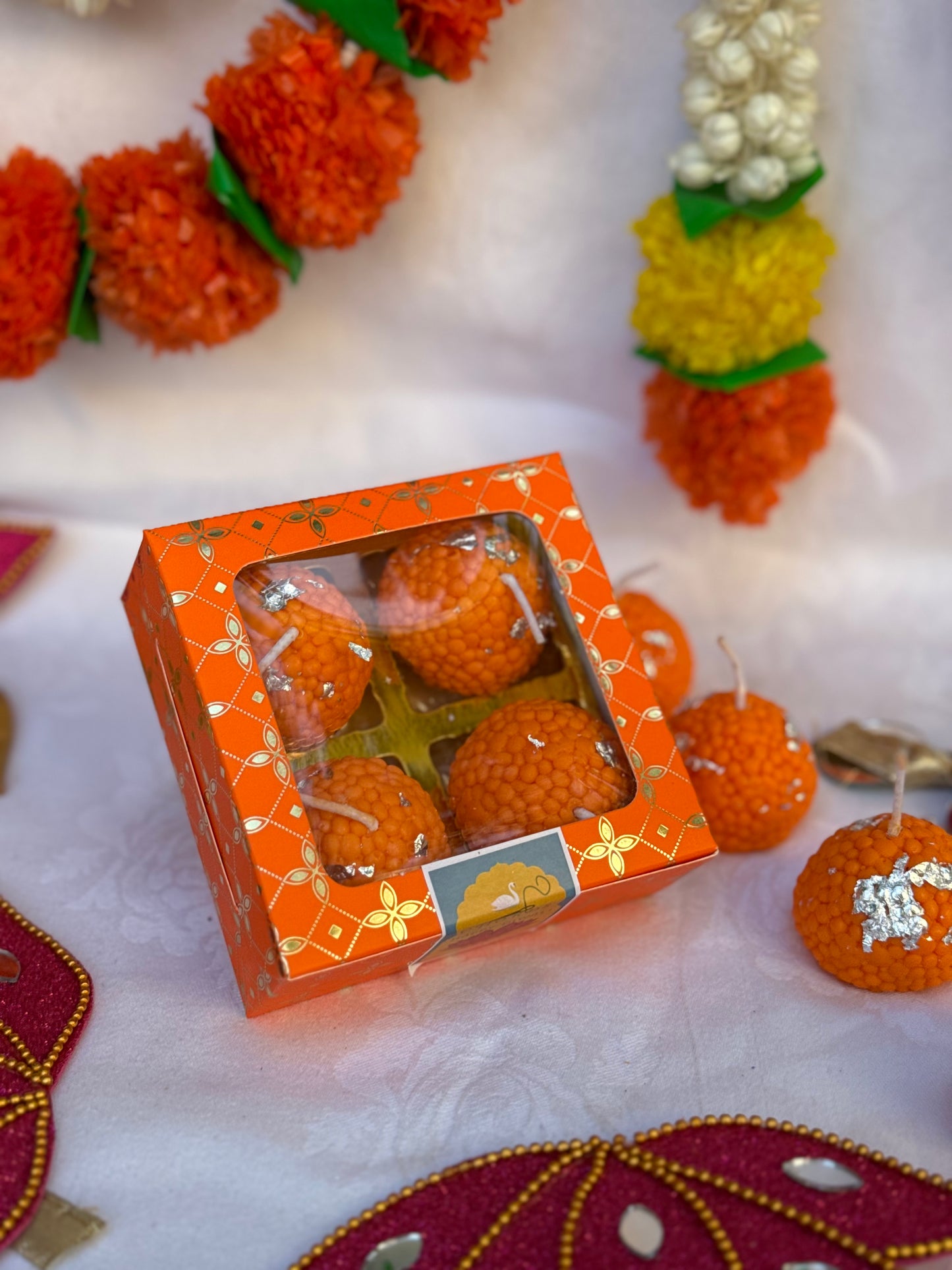 Motichoor Laddu Candles (Set of 4)