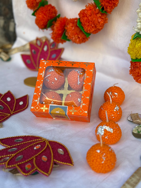 Motichoor Laddu Candles (Set of 4)