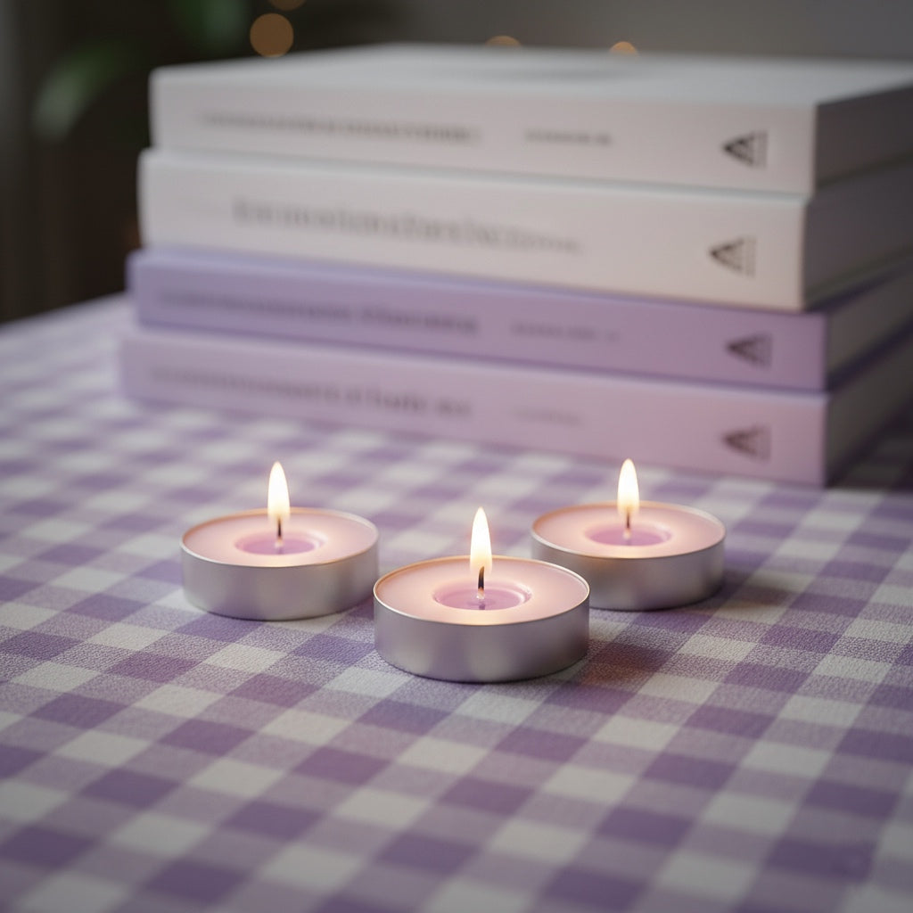 Purple Tealight Candles | Pack of 50 | Unscented Purified Wax Candles | Smokeless, Dripless, Long Lasting | Perfect for Diwali, Christmas, Home Decoration & Festivals | Lavendar Candles