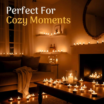 White Tealight Candles | Pack of 200 | Unscented Purified Wax Candles | Upto 3 Hour Burn Time | Smokeless & Dripless | Perfect for Diwali, Christmas, Celebration & Decoration