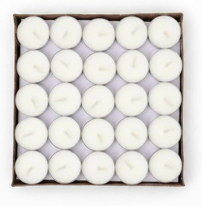 White Tealight Candles | Pack of 200 | Unscented Purified Wax Candles | Upto 3 Hour Burn Time | Smokeless & Dripless | Perfect for Diwali, Christmas, Celebration & Decoration