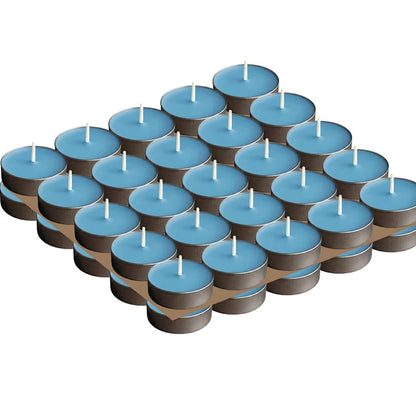 Blue Tealight Candles | Pack of 50 | Unscented Purified Wax Candles | Smokeless, Dripless, Long Lasting | Perfect for Diwali, Christmas, Home Decoration & Festivals