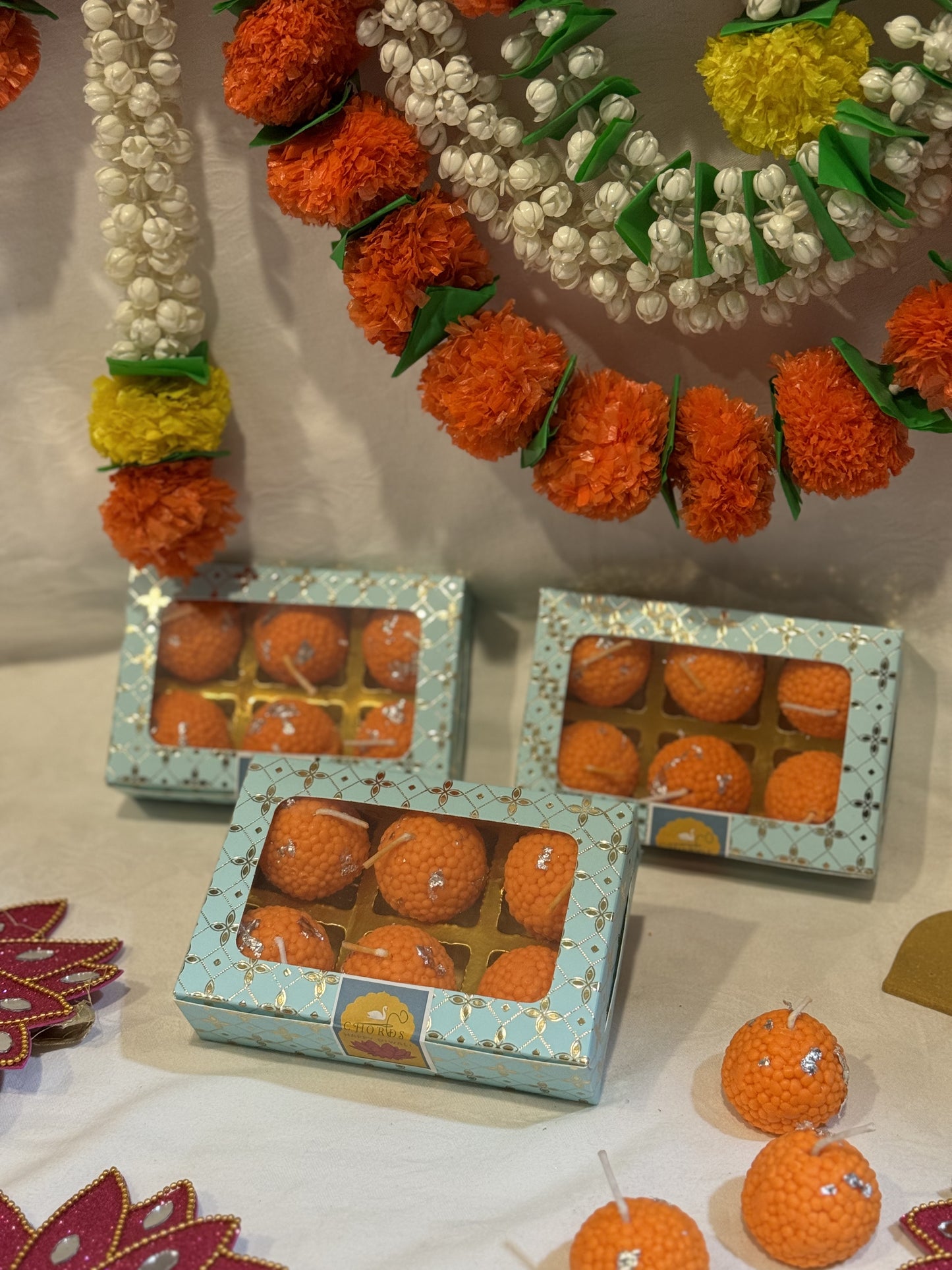 Motichoor Laddu Candles ( Pack of 6)