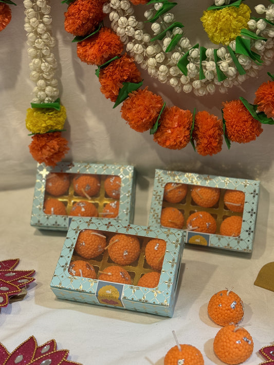 Motichoor Laddu Candles ( Pack of 6)