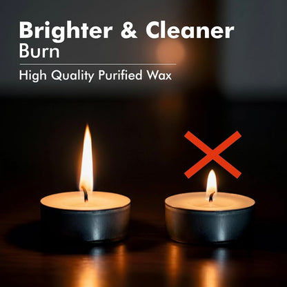 White Tealight Candles | Pack of 200 | Unscented Purified Wax Candles | Upto 3 Hour Burn Time | Smokeless & Dripless | Perfect for Diwali, Christmas, Celebration & Decoration