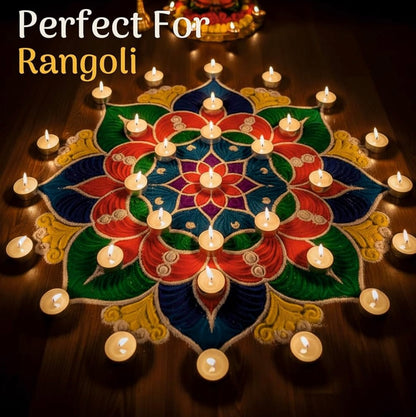 White Tealight Candles | Pack of 200 | Unscented Purified Wax Candles | Upto 3 Hour Burn Time | Smokeless & Dripless | Perfect for Diwali, Christmas, Celebration & Decoration