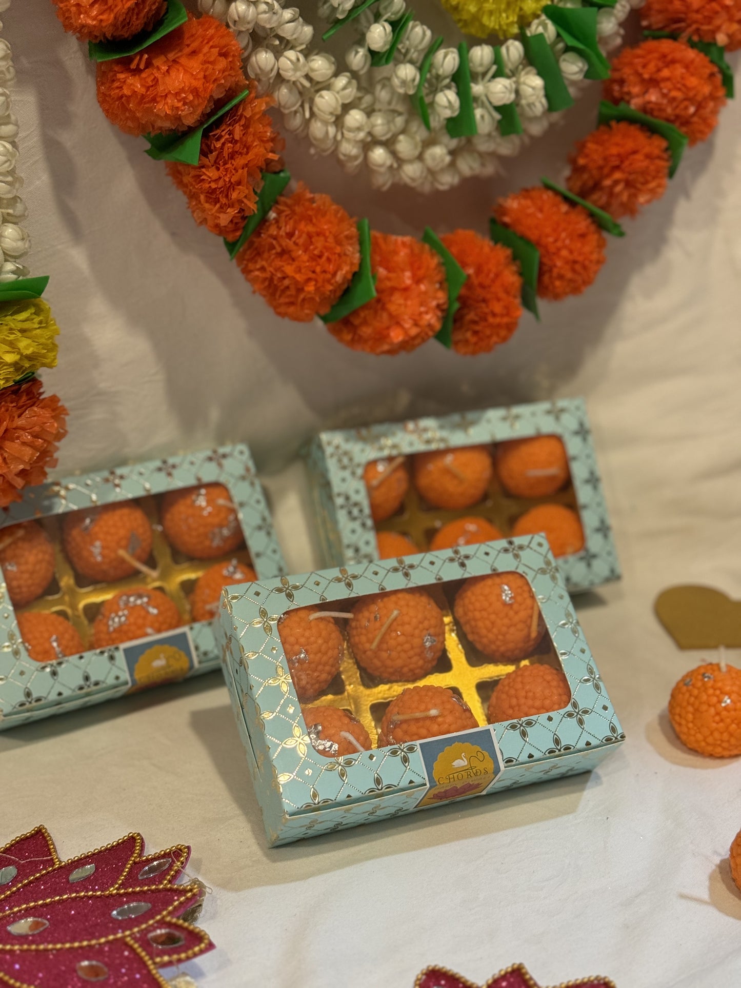 Motichoor Laddu Candles ( Pack of 6)