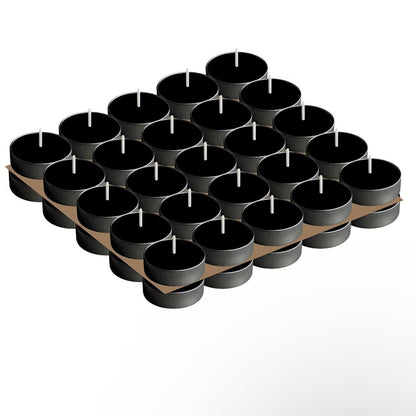 Black Tealight Candles | Pack of 50 | Unscented Purified Wax Candles | Smokeless, Dripless, Long Lasting | Perfect for Diwali, Christmas, Home Decoration & Festivals