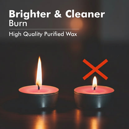 Pink Tealight Candles | Pack of 50 | Unscented Purified Wax Candles | Smokeless, Dripless, Long Lasting | Perfect for Diwali, Christmas, Home Decoration & Festivals