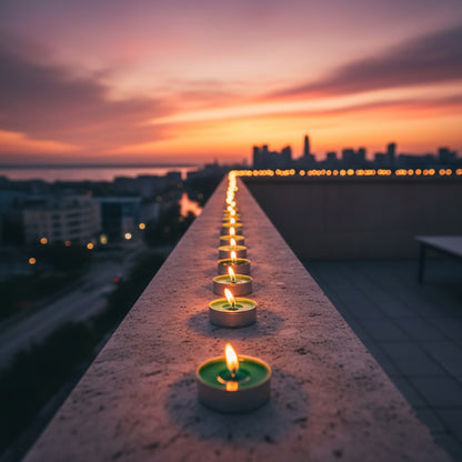 Green Tealight Candles | Pack of 50 | Unscented Purified Wax Candles | Smokeless, Dripless, Long Lasting | Perfect for Diwali, Christmas, Home Decoration & Festivals