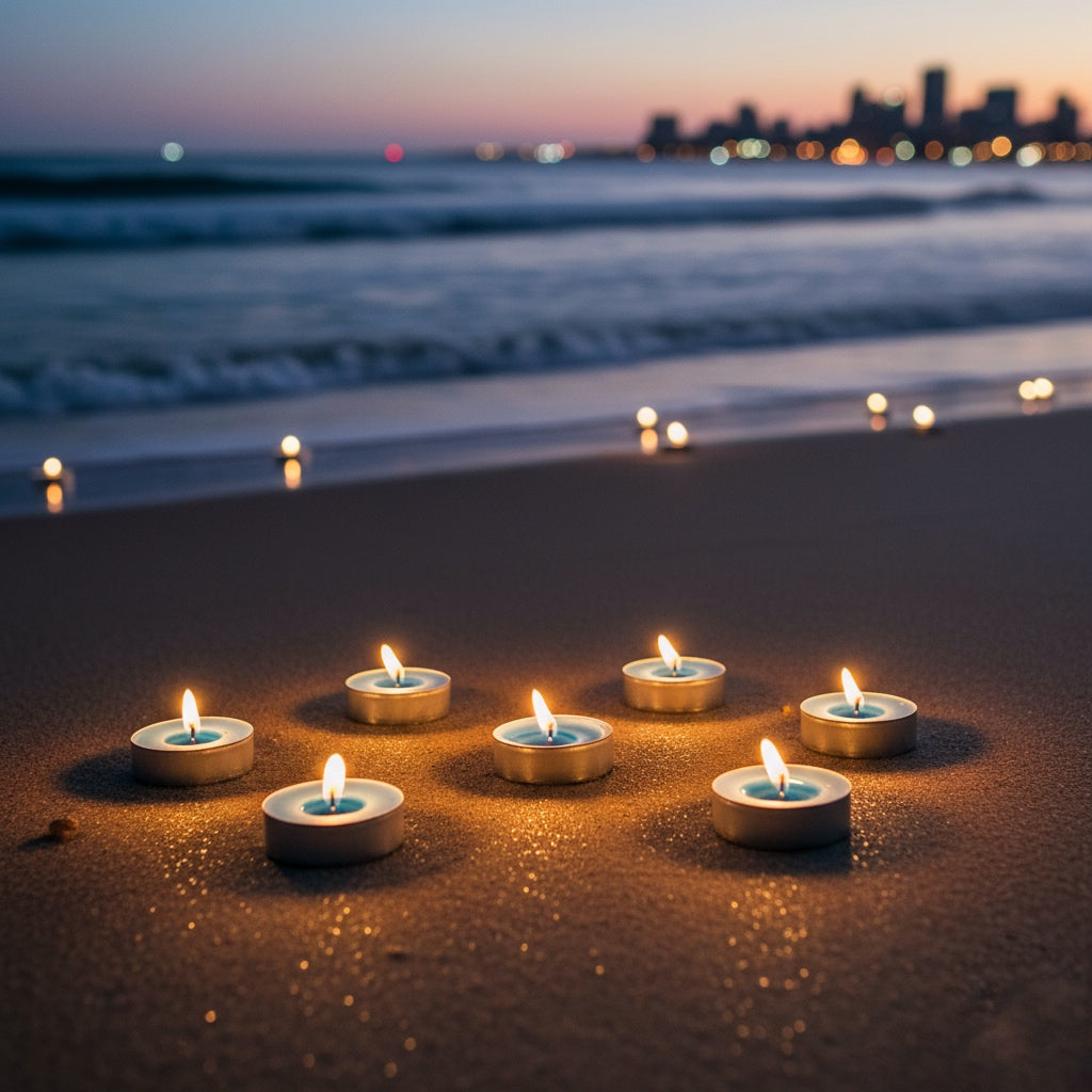 Blue Tealight Candles | Pack of 50 | Unscented Purified Wax Candles | Smokeless, Dripless, Long Lasting | Perfect for Diwali, Christmas, Home Decoration & Festivals