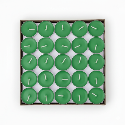 Light Green Tealight Candles | Pack of 50 | Unscented Purified Wax Candles | Smokeless, Dripless, Long Lasting | Perfect for Diwali, Christmas, Home Decoration & Festivals