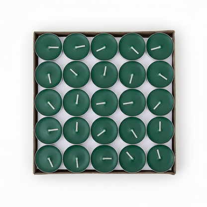 Green Tealight Candles | Pack of 50 | Unscented Purified Wax Candles | Smokeless, Dripless, Long Lasting | Perfect for Diwali, Christmas, Home Decoration & Festivals