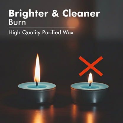 Blue Tealight Candles | Pack of 50 | Unscented Purified Wax Candles | Smokeless, Dripless, Long Lasting | Perfect for Diwali, Christmas, Home Decoration & Festivals