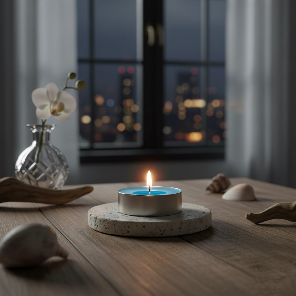 Blue Tealight Candles | Pack of 50 | Unscented Purified Wax Candles | Smokeless, Dripless, Long Lasting | Perfect for Diwali, Christmas, Home Decoration & Festivals