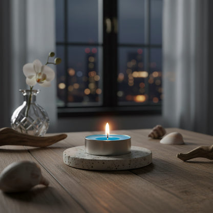 Blue Tealight Candles | Pack of 50 | Unscented Purified Wax Candles | Smokeless, Dripless, Long Lasting | Perfect for Diwali, Christmas, Home Decoration & Festivals