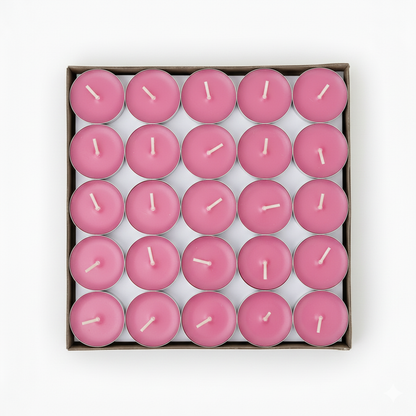 Pink Tealight Candles | Pack of 50 | Unscented Purified Wax Candles | Smokeless, Dripless, Long Lasting | Perfect for Diwali, Christmas, Home Decoration & Festivals