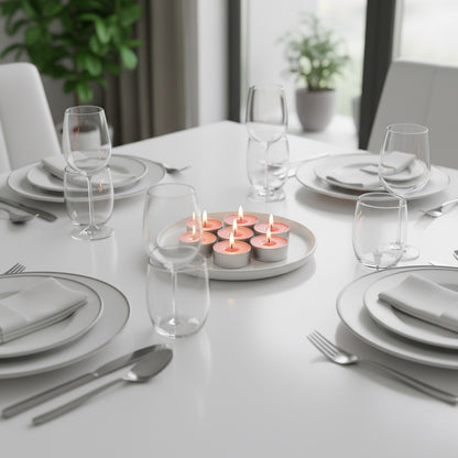 Pink Tealight Candles | Pack of 50 | Unscented Purified Wax Candles | Smokeless, Dripless, Long Lasting | Perfect for Diwali, Christmas, Home Decoration & Festivals